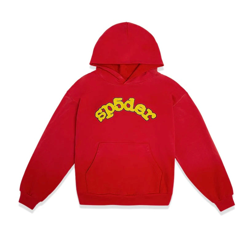 Sp5der OG Logo Red Yellow Hoodie Front