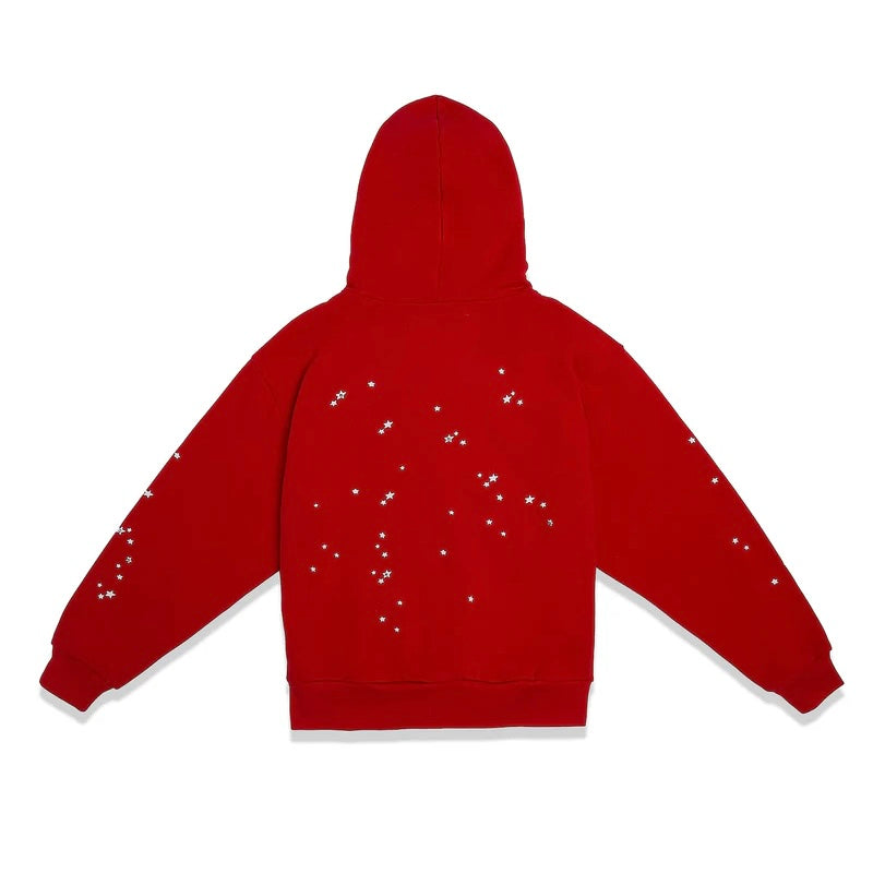 Sp5der Red Blue Atlanta Zip Hoodie Back