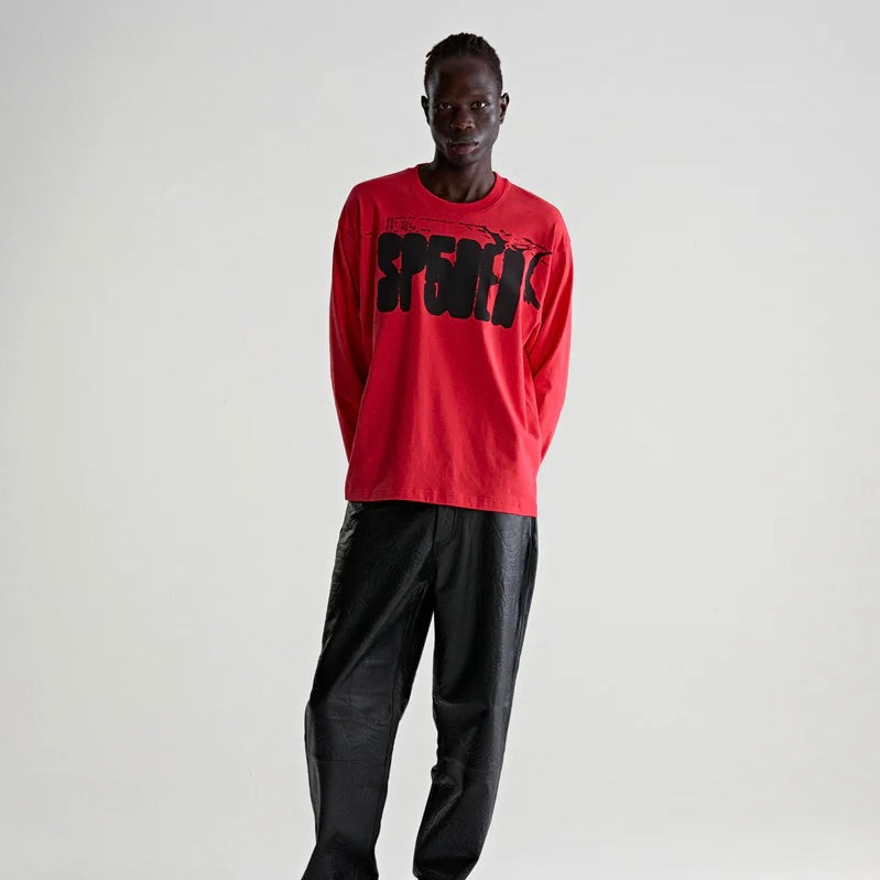 Sp5der Red Main Label Long Sleeve On Body 6