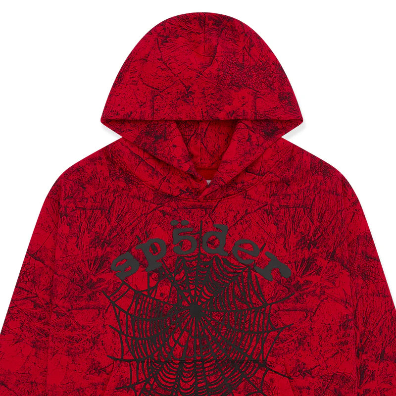 Sp5der Red OG Tree Camo Hoodie Hood