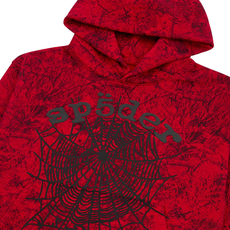 Sp5der Red OG Tree Camo Hoodie Web