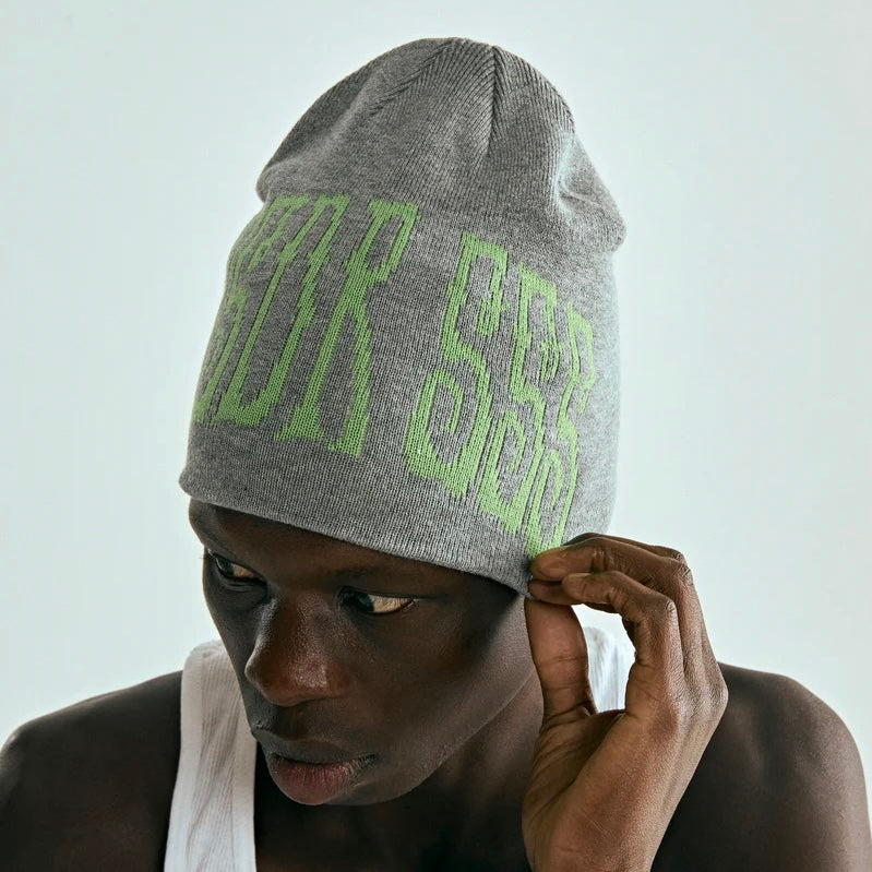 Sp5der Grey 555 Skully Beanie