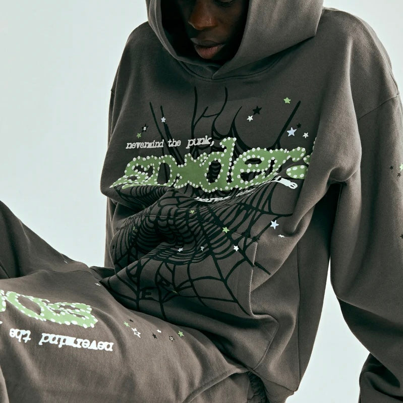 Sp5der Slate Grey Punk V2 Hoodie