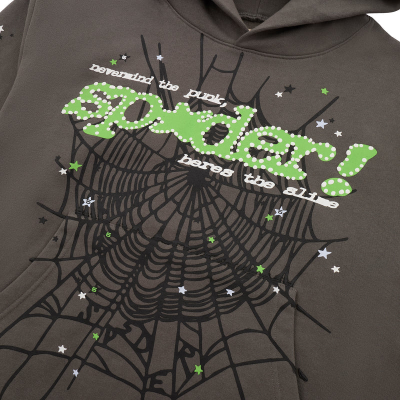 Sp5der Slate Grey Punk V2 Hoodie Design