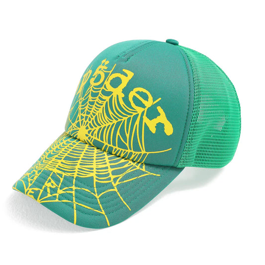 Sp5der Slime Green Yellow OG Web V2 Trucker Hat Side