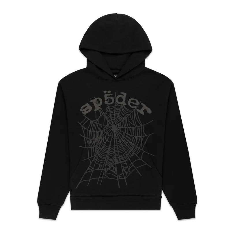 Sp5der Black Phantom Web Hoodie