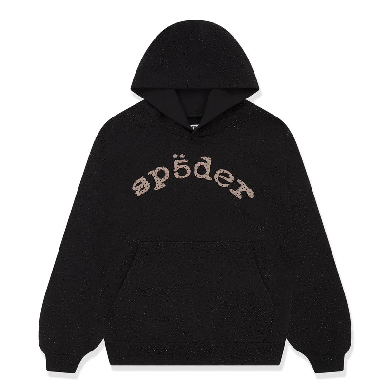 Sp5der Black VVS Hoodie Front