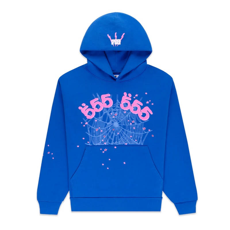 Sp5der Blue 555 Angel Number Hoodie
