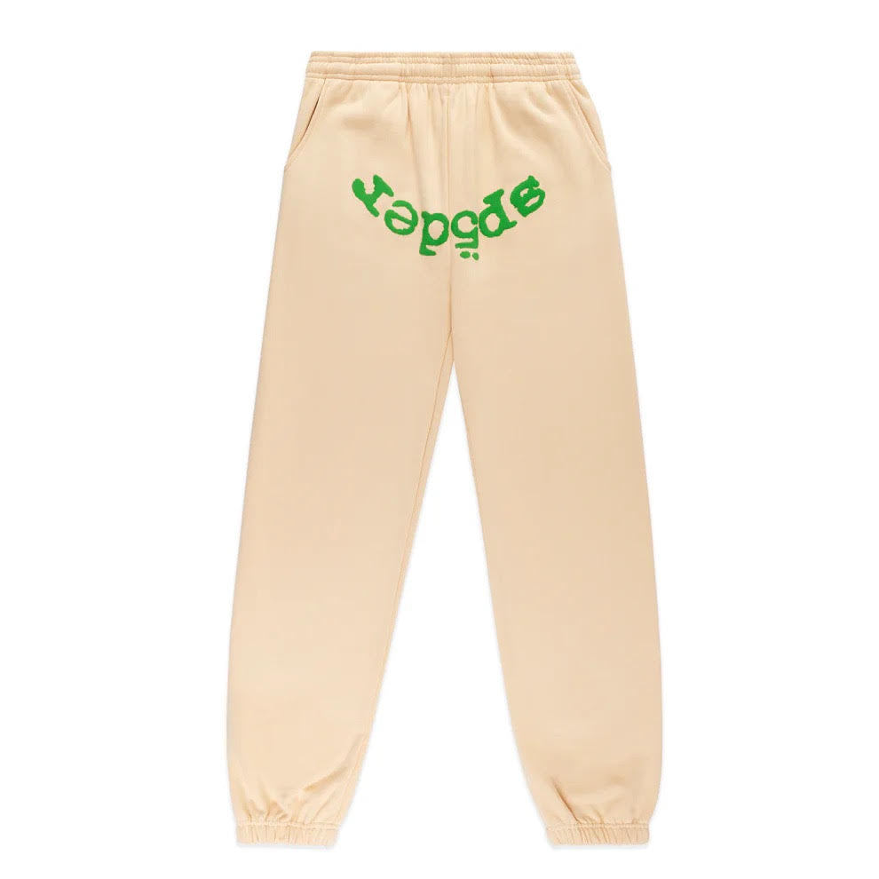 Sp5der Cream OG Web V2 Sweatpants