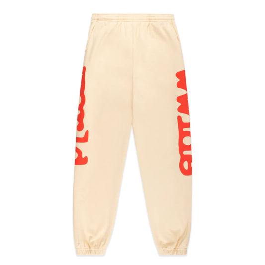 Sp5der Cream Red Beluga Sweatpants Front