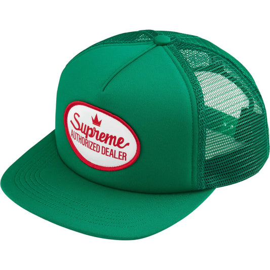 Supreme Authorized Dealer Green Trucker Hat Front