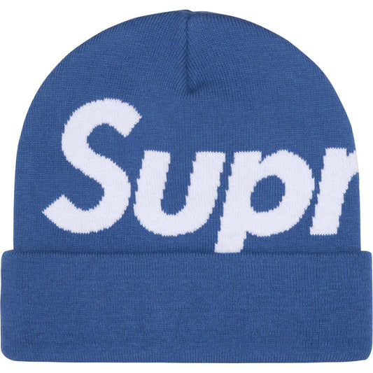 Supreme Slate Blue Big Logo Beanie Front