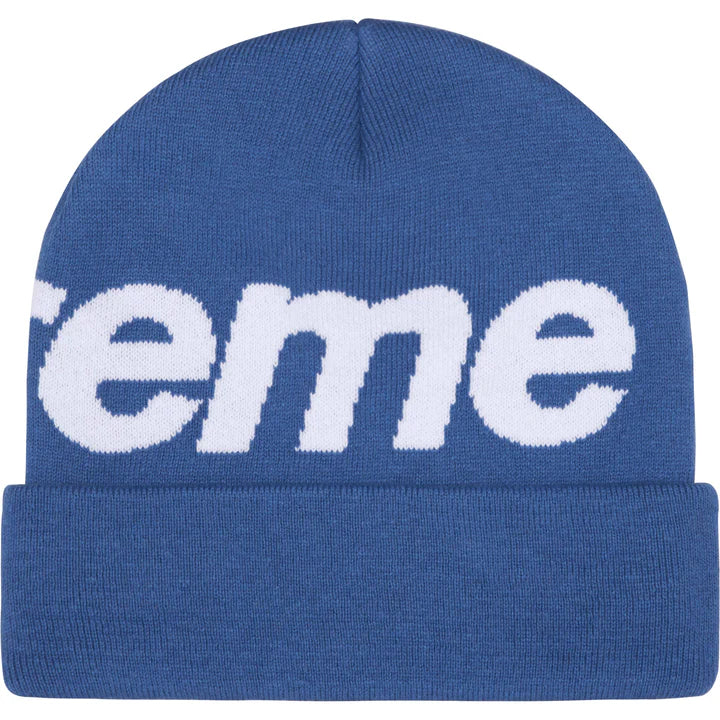 Supreme Slate Blue Big Logo Beanie Back