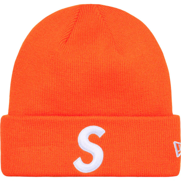 Supreme New Era Orange S Logo Beanie Front