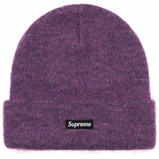 Supreme Plum Mohair Beanie Front