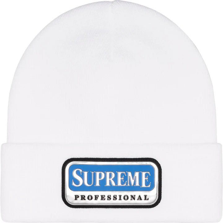 Supreme White Professional Beanie Front