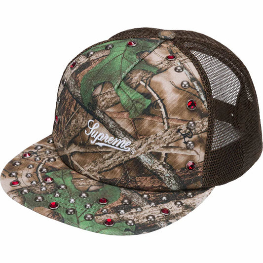 Supreme Camo Simon Studded Trucker Hat Front