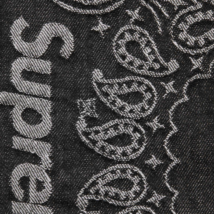 Supreme Black Bandana Jacquard Baggy Jean