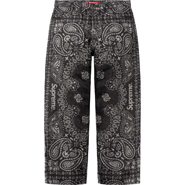Supreme Black Bandana Jacquard Baggy Jean