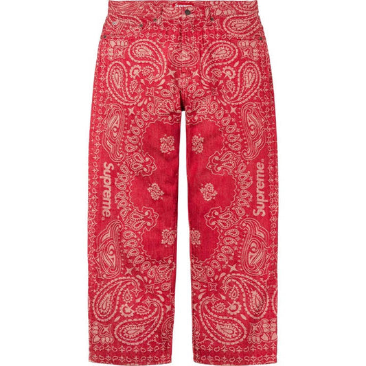 Supreme Red Bandana Jacquard Baggy Jean