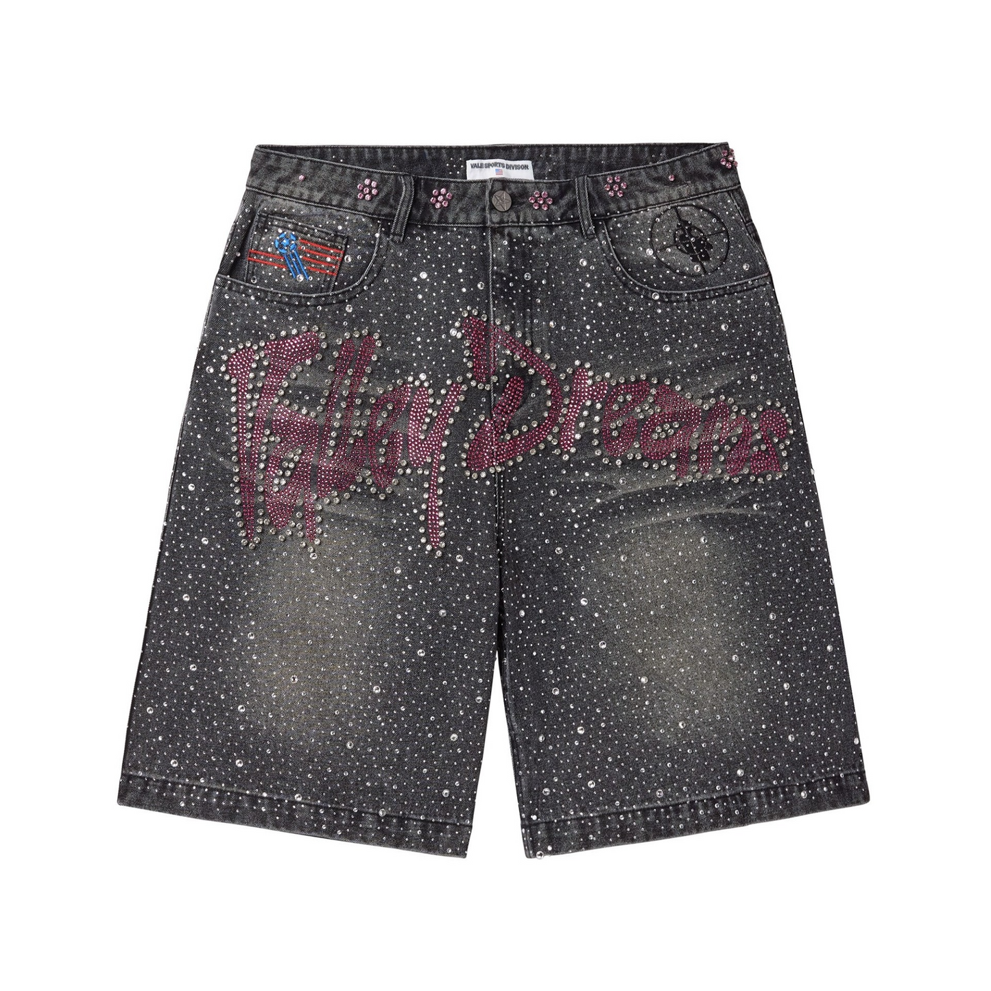 Vale Black Iced Out Jorts front