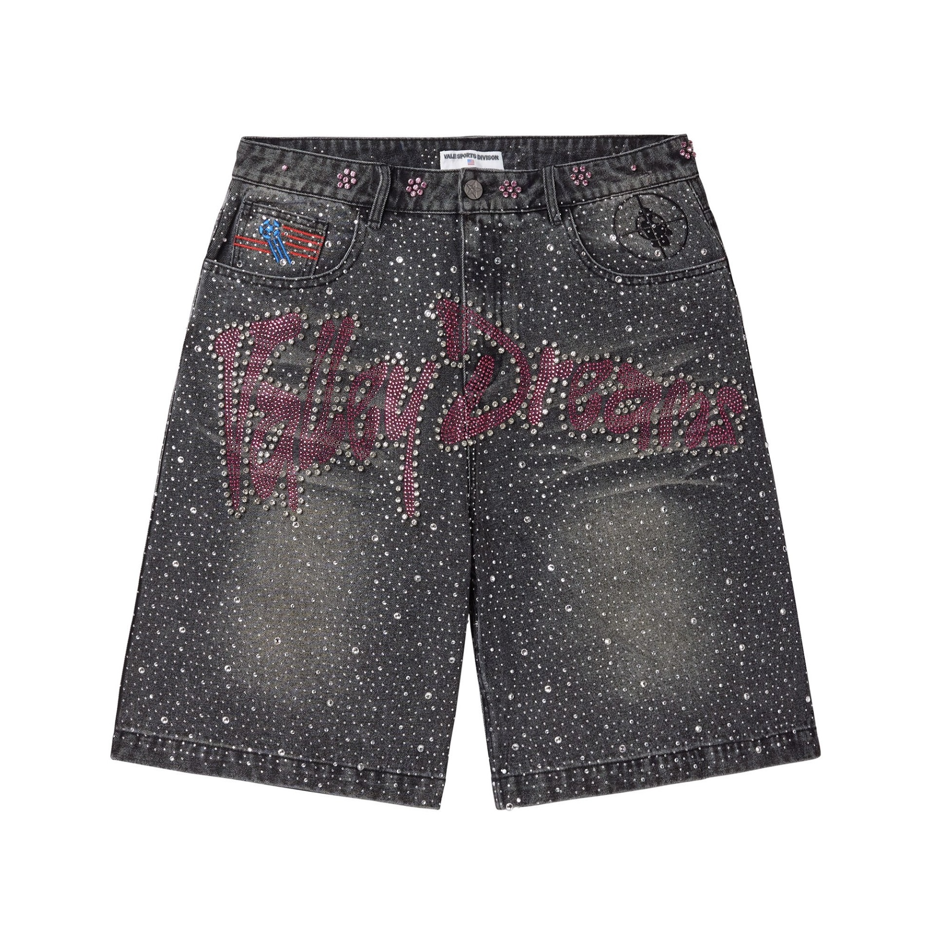 Vale Black Iced Out Jorts front
