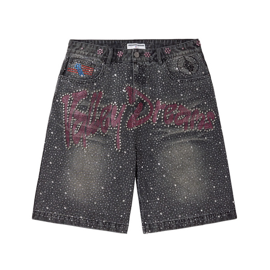 Vale Black Iced Out Jorts front