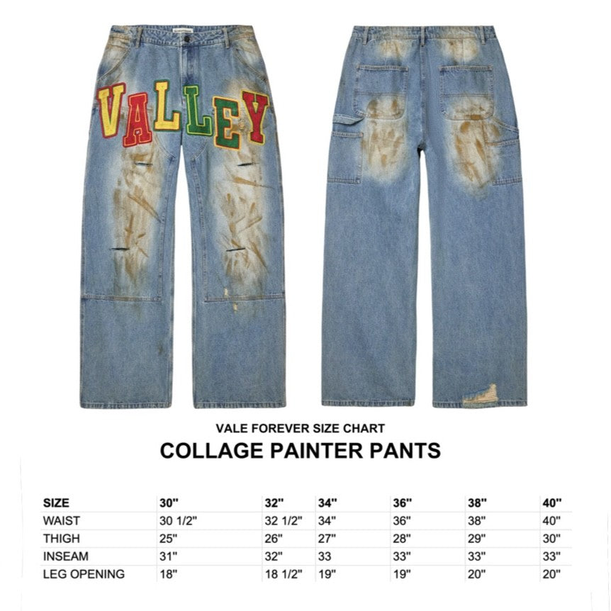 Vale Collage Painter Denim Pants Size Chart