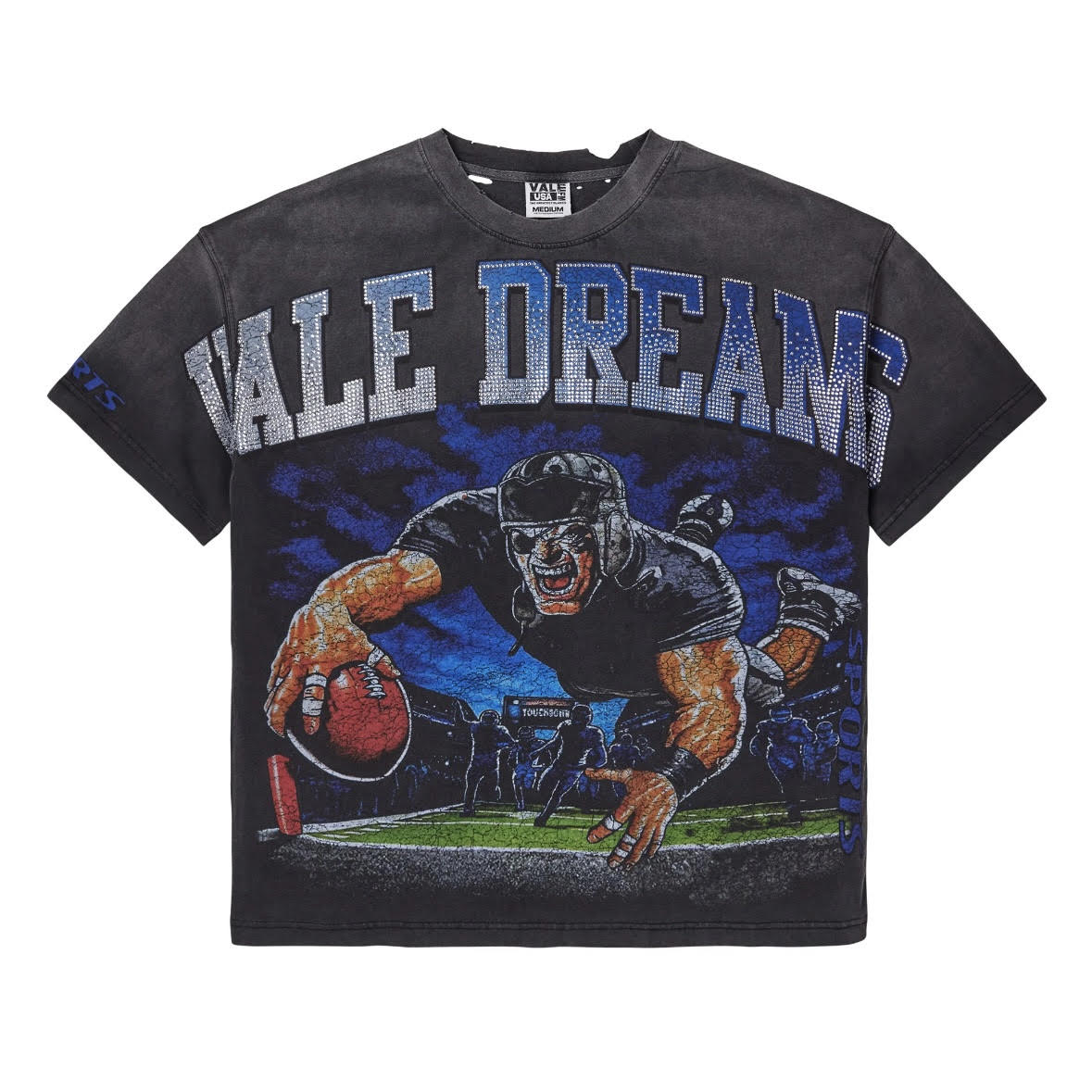 Vale Black Gridiron Bling T-Shirt