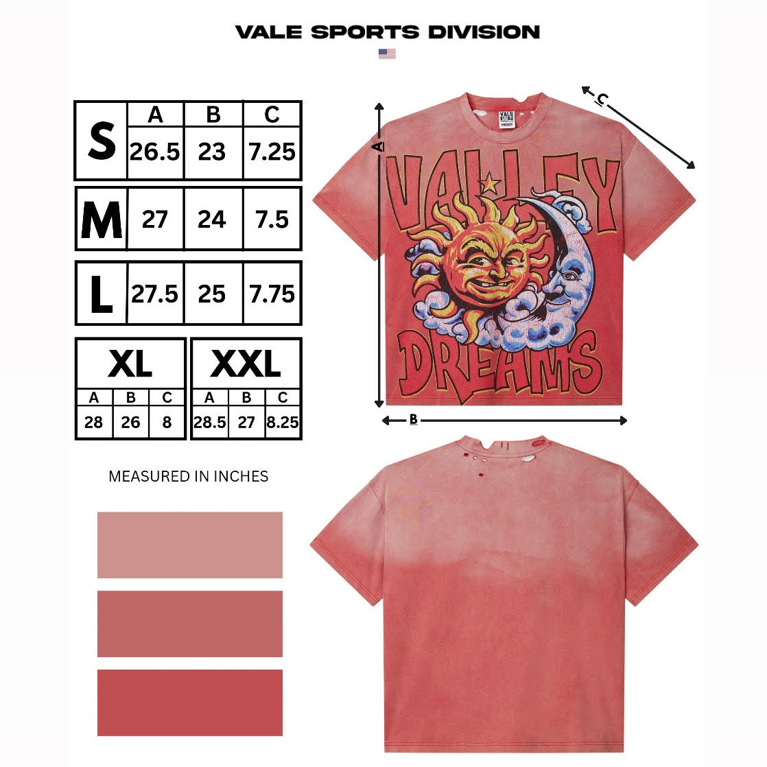 Vale Thrashed Red Sun T-Shirt