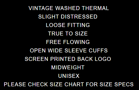 GV Gallery Khalifa Thermal spec card describing the vintage wash and back print