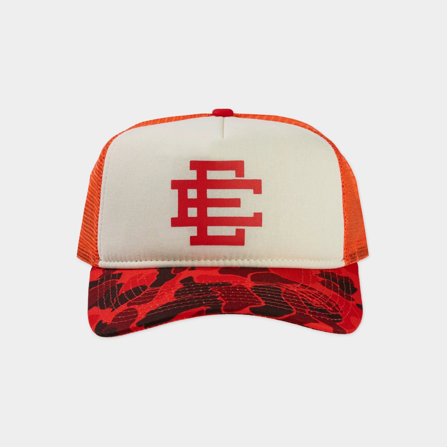 Eric Emanuel Red Camo Trucker Hat Front