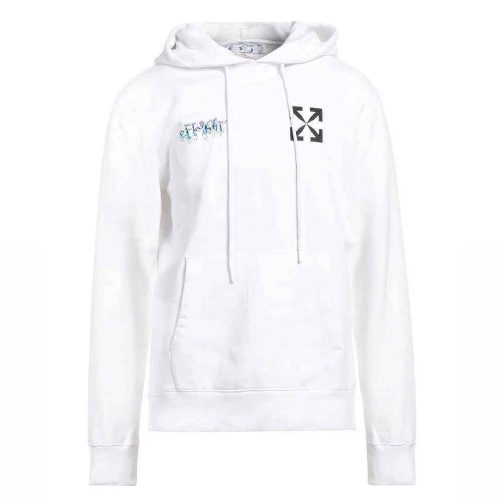 Off-White Ghost Lettering White Hoodie Front View
