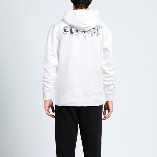 Off-White Ghost Lettering White Hoodie Back View