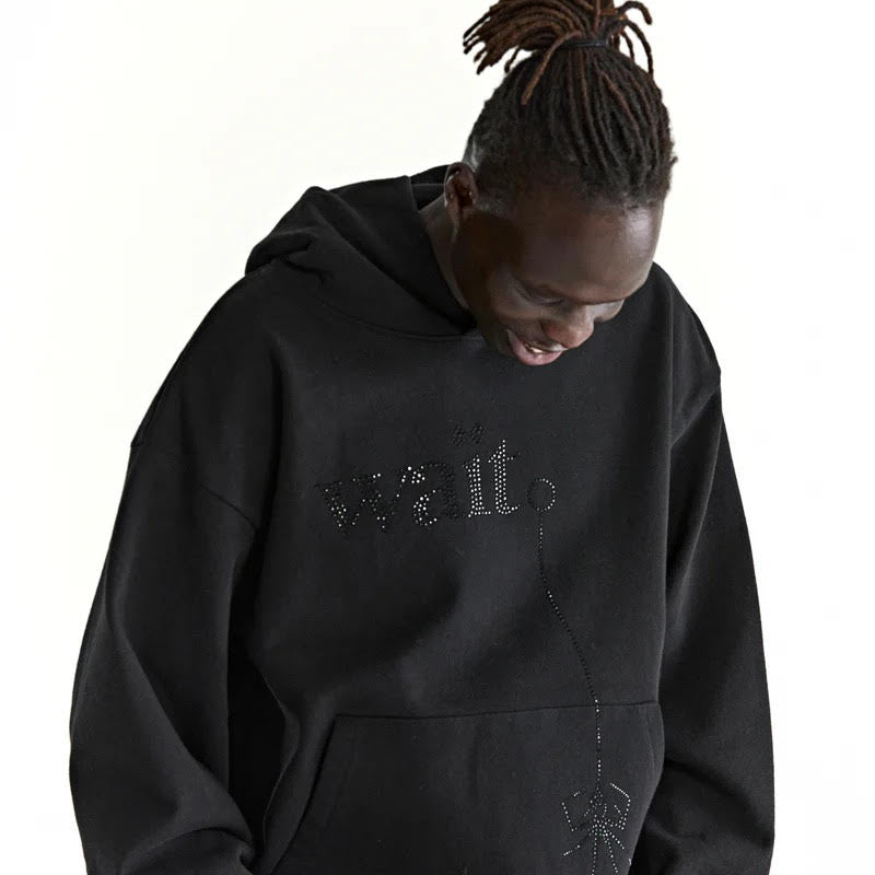 Sp5der Black Wait Stone Hoodie