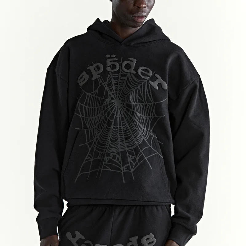 Sp5der Black Phantom Web Hoodie