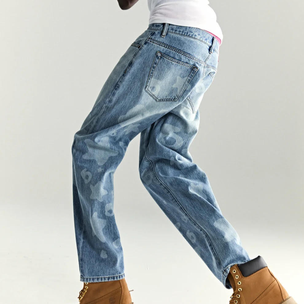 Sp5der Light Blue Wash Beluga Denim