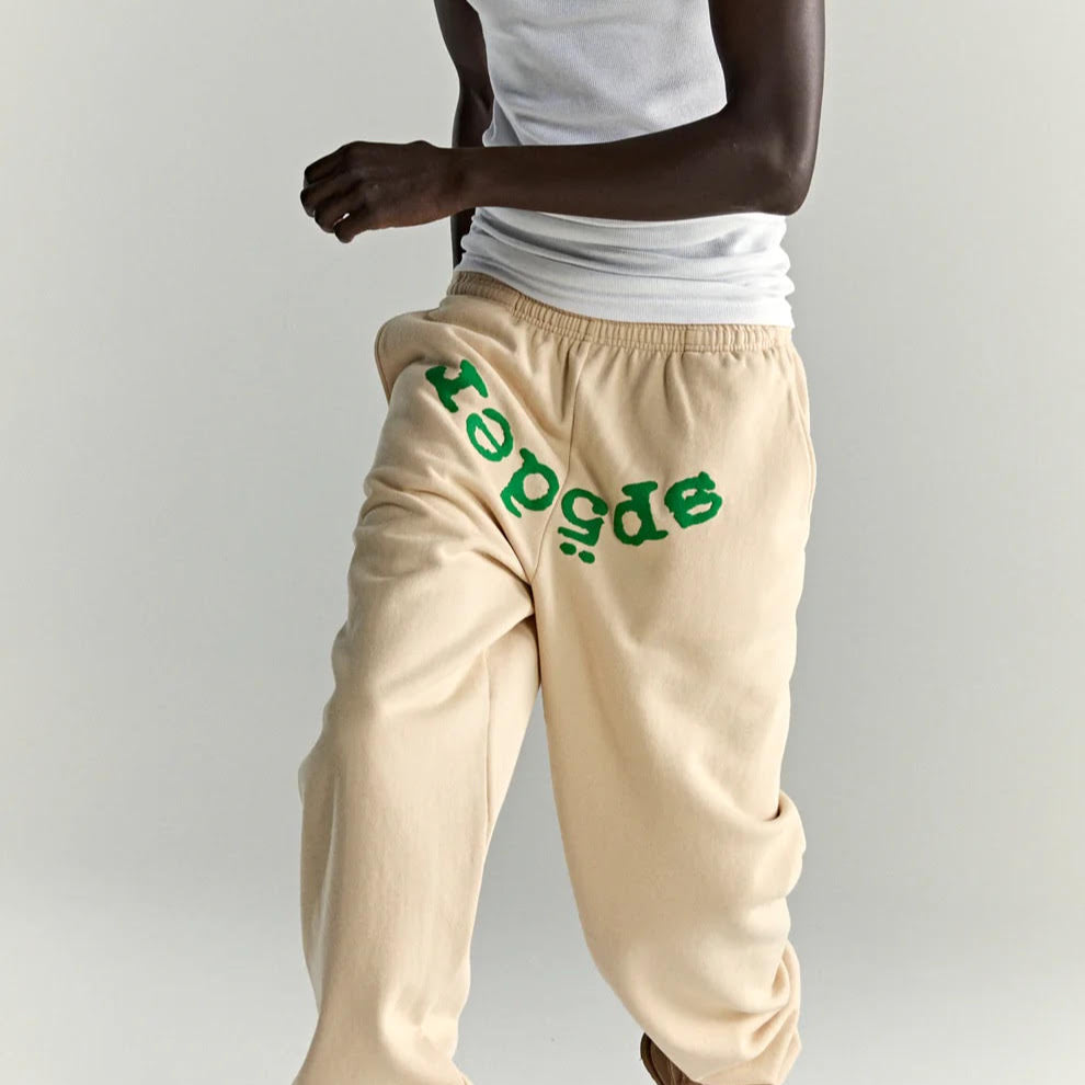 Sp5der Cream OG Web V2 Sweatpants