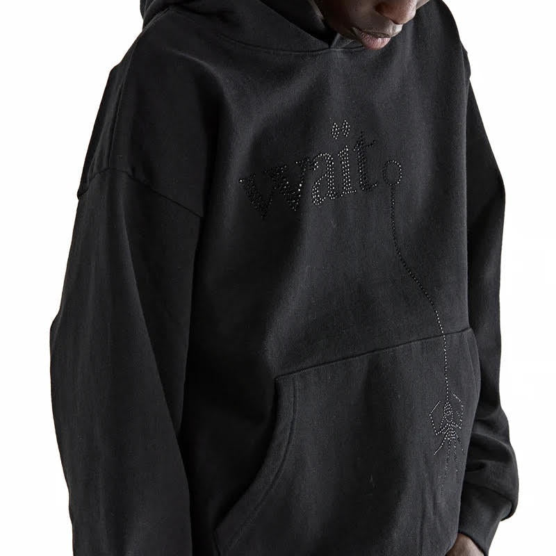 Sp5der Black Wait Stone Hoodie