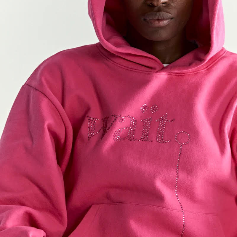 Sp5der Pink Wait Stone Hoodie