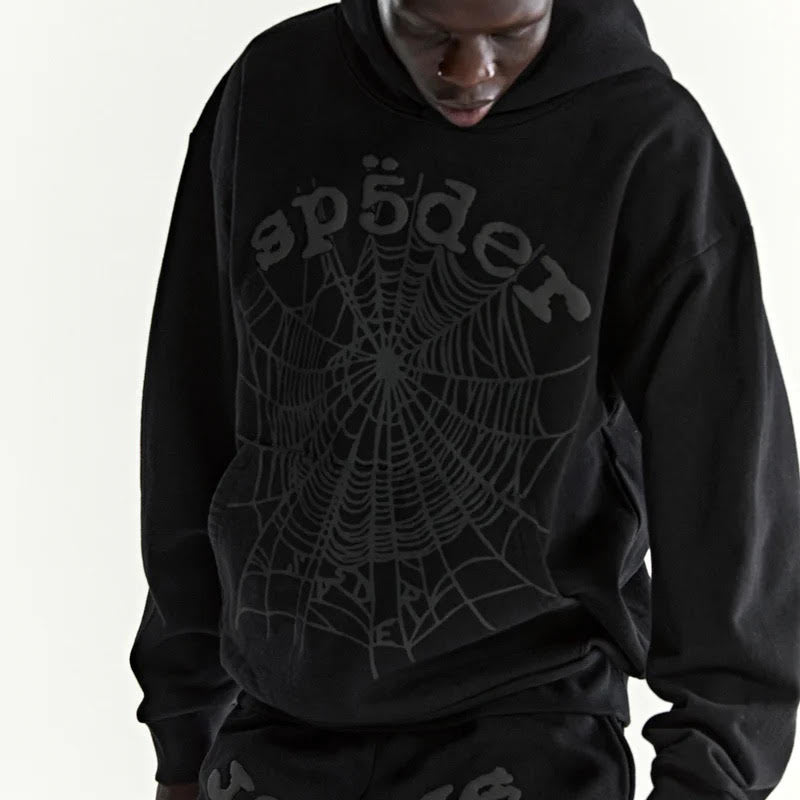 Sp5der Black Phantom Web Hoodie