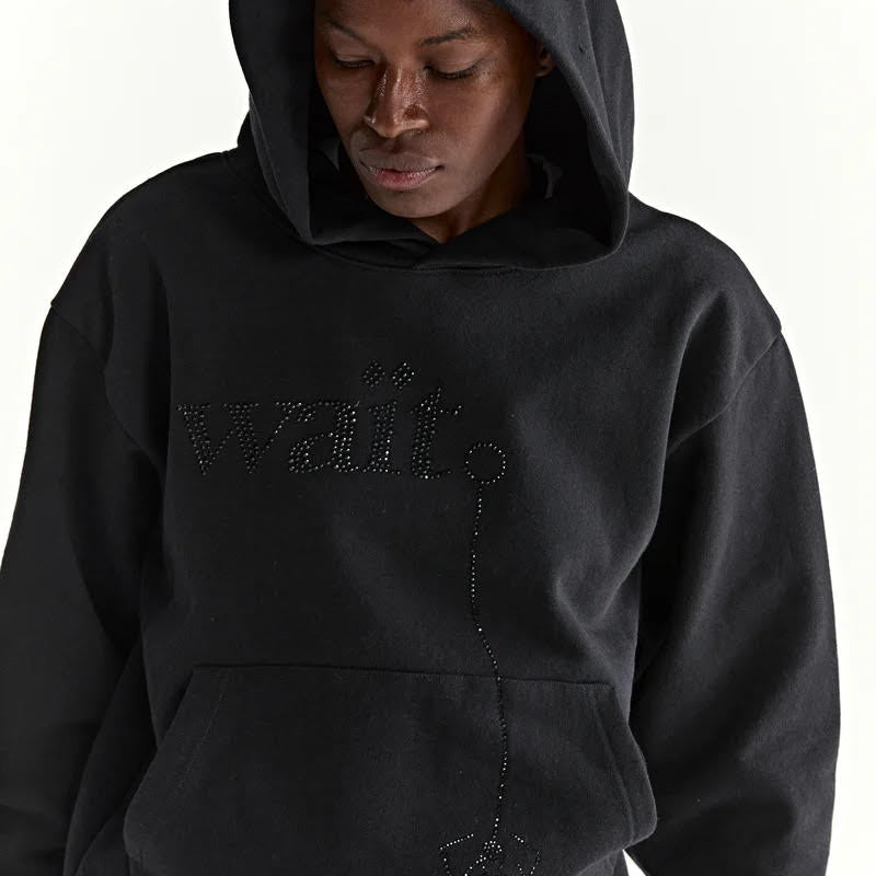 Sp5der Black Wait Stone Hoodie