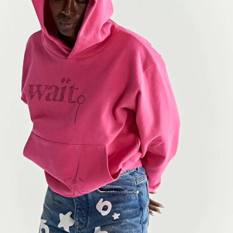 Sp5der Pink Wait Stone Hoodie