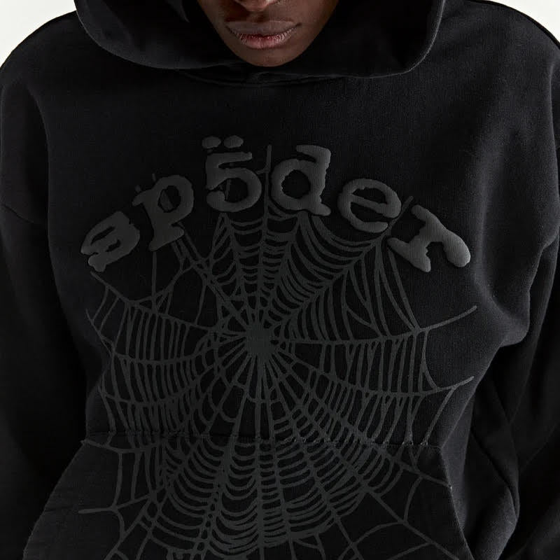 Sp5der Black Phantom Web Hoodie