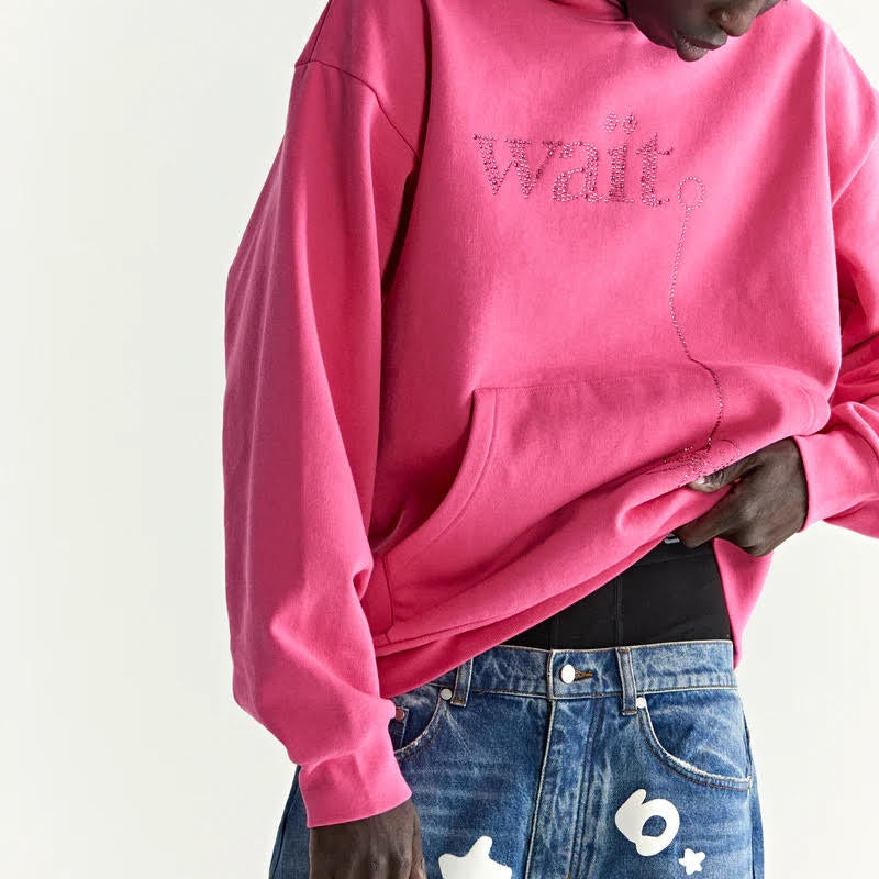 Sp5der Pink Wait Stone Hoodie