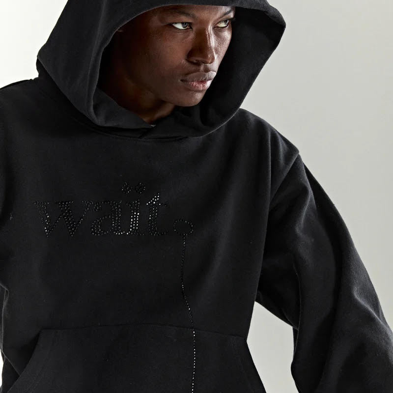 Sp5der Black Wait Stone Hoodie