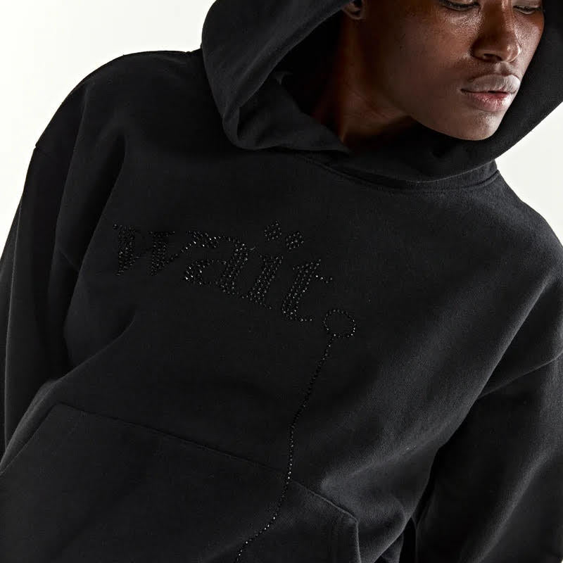 Sp5der Black Wait Stone Hoodie