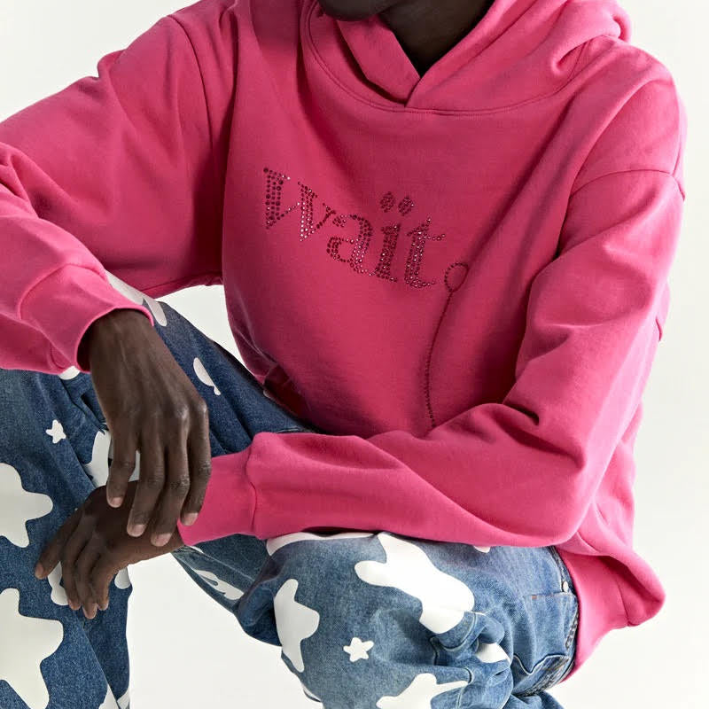 Sp5der Pink Wait Stone Hoodie