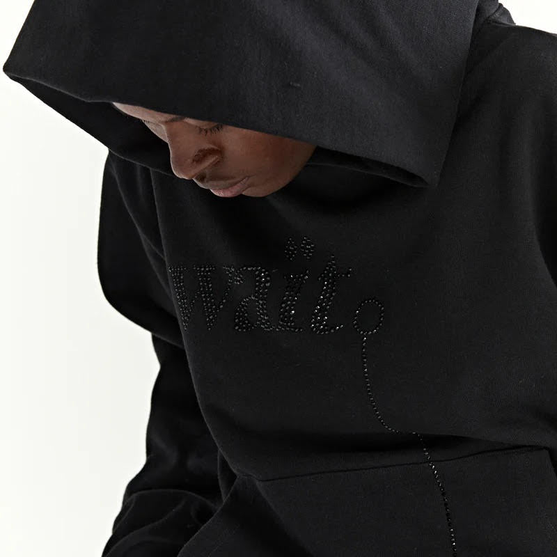 Sp5der Black Wait Stone Hoodie