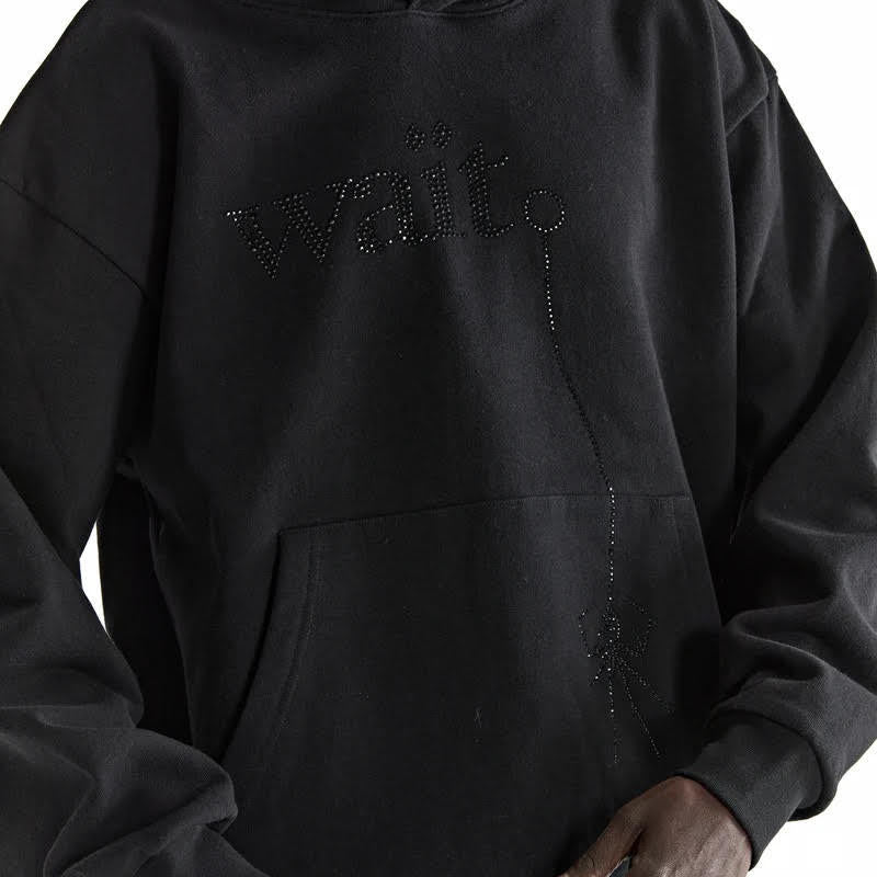 Sp5der Black Wait Stone Hoodie